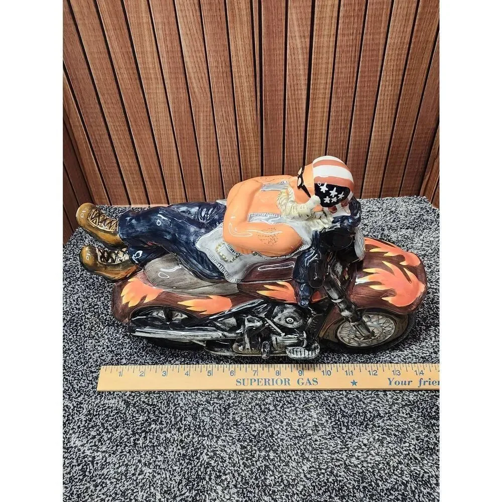 Biker Motorcycle Cookie Jar